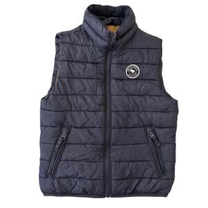 Abercrombie Kids Boys Vest Size 6 XXS Youth Gray Zipper Puffer Lightweight